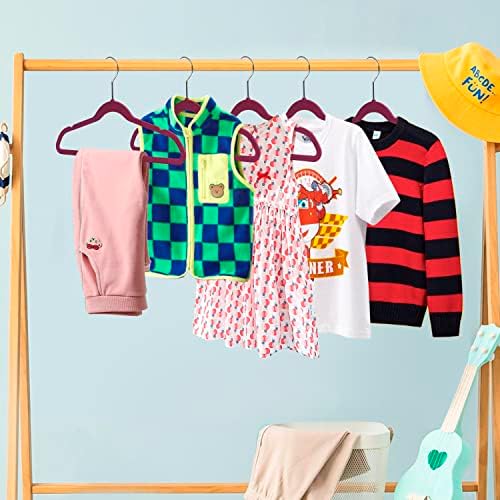 Quality Children's Plastic Non Velvet Non-Flocked Thin Compact Hangers Swivel Hook for Shirts Blouse Coats (Raspberry, 240) - Image 3