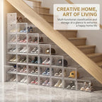 Clear Shoe Storage Boxes 9 Pack, Stackable Bins with Magnetic Doors - Image 2