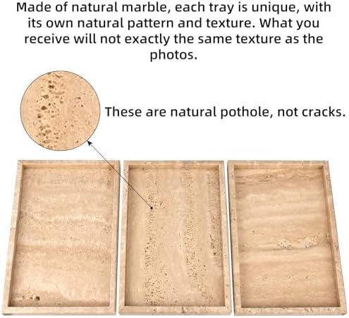 Marble Bathroom Vanity Tray, Travertine, 12"x 8" x1.2" - Image 4