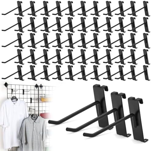 60 Pcs Gridwall Hooks, 4 Inch Grid Wall Hook Display for Gridwall Panels by BIOBUBANA