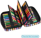 YOUSHARES Colored Pencil Case 220 Slots Pen Case Organizer With Handy Wrap & Zipper, Multilayer Holder for Prismacolor Colored Pencils & Gel Pen (Mask) - Image 3