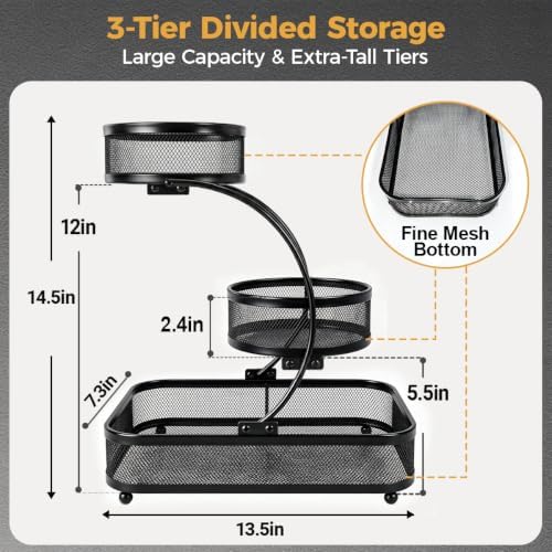 Cologne Organizer for Men- 3 Tier Bathroom Counter Organizer, Metal Cologne Stand, Mens Organizer for Bathroom & Bedroom, Room Decor, Anniversary Birthday Gifts for Men, Dad, Husband, Boyfriend - Image 2