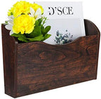 PAG-Mass Wall File Holder Wall Mounted Wood Hanging File Organizer for Office, 2 Pockets, Brown - Image 2
