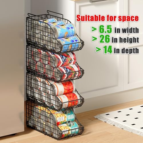 Sonyabecca 6 Pack Stackable Can Organizer for Pantry Cabinet Food Storage - Image 6