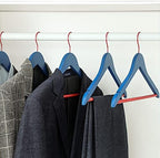 TOPIA HANGER Premium Wooden Hangers 16 Pack Blue/Red Heavy Coat Hanger - Image 6
