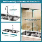 HOWDIA Stainless Steel 2-Tier Over The Sink Dish Drying Rack with Utensil Holder, Large, for Kitchen Counter - Image 3