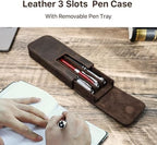 Genuine Leather Fountain Pen Case Collector Organizer, Leather Pencil Case Handmade Pen Protective Sleeve - Image 6
