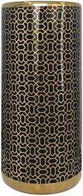 ZOEJADE 18" High Black Gold Umbrella Stand Entryway Walking Stick Holder by ZOEJADE