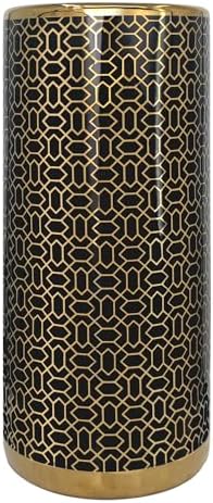 ZOEJADE 18" High Black Gold Umbrella Stand Entryway Walking Stick Holder by ZOEJADE