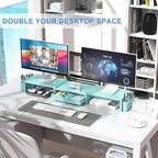 gianotter Dual Monitor Stand Riser With Drawer and 2 Pen Holders - Image 6