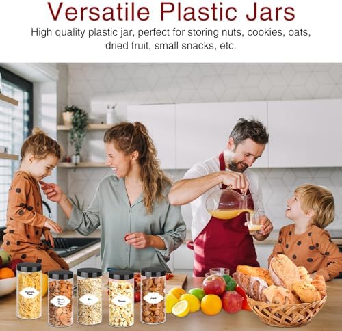 PeacePeo 16 OZ Plastic Jars with Lids, 24 Pack Clear Storage Containers - Image 6