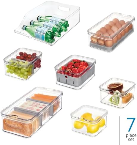 iDesign Crisp 7-Piece Recycled Plastic Refrigerator Organizer Bin Set - Image 2