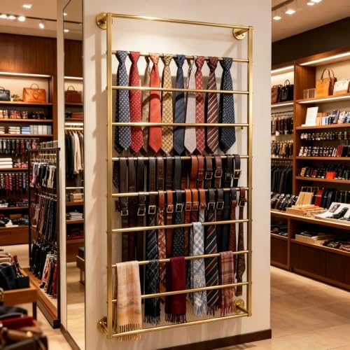 10 Tier Scarf Display Rack Tie Hijab Ribbon Organizer Gift Wrap Paper Holde - Image 2