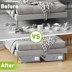 Beborxue Under Bed Storage with Wheels, 2-Pack Under the Bed Storage Containers with Lids, XXL 60L Under Bed Shoe Storage Organizer Bins, Rolling Underbed Storage for Clothes, Shoes, Blankets (Gray) - Image 6