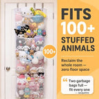 Honeyera The Original Stuffed Animal Storage (Patented) - Over Door Organizer for Stuffies, Baby Ideas Holder, Toy Plush Hammock Hanging Net Big Girls Toddler Large Bag Animals Stuffy Behind - Image 2
