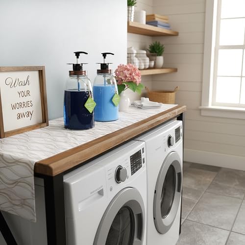 Glass Laundry Detergent Container - Besuerte Large Capacity Liquid Laundry Detergent Dispenser with Refillable & Reusable 2x50oz Mason Jars and Save Effort Pump Aid Handle, Bronze Cap - Image 6