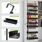 8-Tier Over Door Organizer, Sturdy Slim Hanging Spice Rack for Cabinet & Pantry, Black - Image 2