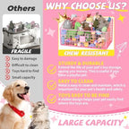 Kaiferty Indestructible Dog Toy basket, Large Toy Bin for Dogs,Pet Toy Bin Dog Metal Basket Organizer Storage for Toys Food Storage (Pink) - Image 2