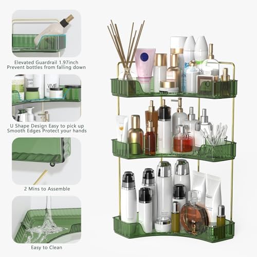 Webetop Corner Bathroom Organizer 3 Tier Makeup Countertop Shelf for Vanity - Image 5