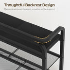 YATINEY Shoe Bench with Backrest, Entryway Bench, 2-Tier Shoe Rack with PU Padded Seat, Upholstered Shoe Storage Bench with Back, for Hallway, Entryway, Foyer, Bedroom, Black HX04BB - Image 4