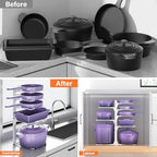 MUDEELA 8-Tier Heavy Duty Pots and Pans Organizer for Cabinet, 20.8"H White - Image 7