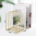 Kosiz 2 Sets Wire File Organizer for Desk 9 Slots Metal File Holder, Gold - Image 2