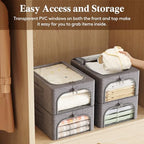 Lifewit 25L Clothes Storage Bins with Metal Frame for Closet, 3 Pack - Image 6