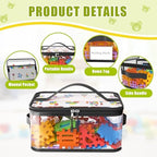 8 Pack Large Clear Toy Storage Bags with Labels, Handles, Zippers, Black - Image 3