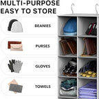Simple Houseware 20 Section Shelves Hanging Shoes Organizer, Gray - Image 7