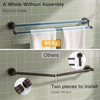 BESy Double Towel Bar Towel Rack for Bathroom Towel Rod Oil Rubbed Bronze - Image 4