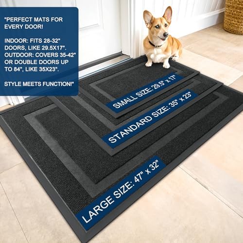 OLANLY Front Door Mat Outside 71x47, All-Season Heavy-Duty Rubber Doormat - Image 2