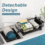 Dish Drying Rack, 2 Tier Dish Racks for Kitchen Counter | Large Stainless Steel Kitchen Dish Drying Rack with Drainboard, Detachable Dish Drainers with Utensil Holders - Image 5