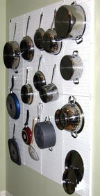 Wall Control Kitchen Pegboard Organizer Pots and Pans Storage Rack Organization Kit with White Pegboard and Black Accessories - Image 3