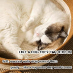 Instinct Basket, Stimuli Handwoven cat Basket Rope Cotton with Cushion, Eliminates Bed Rejection Round Pet Basket, Boho Catbed for Cats Handwoven Scratchable Breathable Weave (Large-A) - Image 6