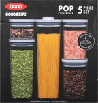 OXO Good Grips Storage Container Airtight | Stackable | For Pantry Organization | Dishwasher Safe | 5 Piece Set, Pack of 2 - Image 3