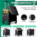 FELICON SELORSS Folding Utility Cart Portable Rolling Crate Handcart-Black - Image 2