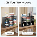Literature Organizer, 27 Slots Compartments Mail Organizer, Literature Organizers for Office, Paper Shelves Classroom Mailbox, for Office Home School (Black) - Image 4