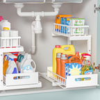 Saydear 2-Pack L-Shaped Under Sink Organizer, 2-Tier Pull-out Cabinet Rack by Saydear