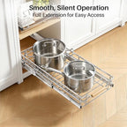 Pull out Cabinet Organizer, 9"W X 21"D, Heavy Duty Smooth Sliding Under Cabinet Shelves for Pots and Pans, Full-Extension Roll out Drawers, Slide out Organization for Home Kitchen Pantry - Image 3