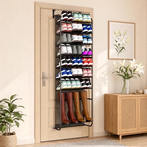 Over The Door Shoe Organizer-8 Tier Hanging Shoe Organizer, Heavy Duty Metal & Mesh Shoe Holder,Hanging Shoe Rack for Closet Organizer - Image 3
