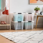 IRIS USA 4-Pack 40 Quart Storage Bins with Lids, Pearl - Image 4