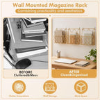 6 Pack Hanging Wall File Organizer, Wall Mount Magazine Rack Metal, Gold - Image 5