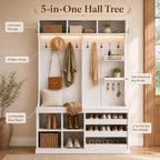 Einhomn 70” Hall Tree with Bench and Adjustable Shoe Storage - Image 3