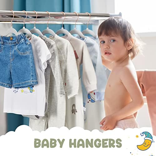 HOUSE DAY Velvet Baby Hangers for Closet, Kids Hangers Velvet 60 Pack, Non Slip Toddler Hanger 11.8 Inch, Durable Childrens Hanger for Newborn Baby Clothes- Gray - Image 2
