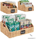 Best Choice Products Water Hyacinth Pantry Storage Baskets, Wicker Baskets w/Built-in Handles, Handwoven Shelf Baskets for Organizing, Pantry Organizers and Storage, 3-Pack - Natural by BestChoiceProducts
