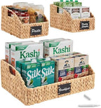 Best Choice Products Water Hyacinth Pantry Storage Baskets, Wicker Baskets w/Built-in Handles, Handwoven Shelf Baskets for Organizing, Pantry Organizers and Storage, 3-Pack - Natural by BestChoiceProducts