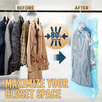 TAILI Hanging Vacuum Storage Bags for Clothes Space Saver 6 Combo Blue - Image 3