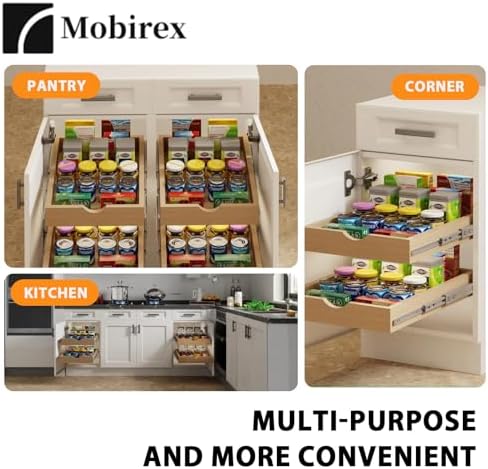 Pull Out Drawers for Cabinet Wood 21" W x 22" D Slide Out Organizer - Image 5