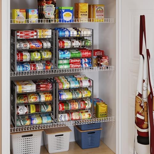 JKsmart 4-Tier Can Rack Organizer for Pantry, Adjustable Can Storage Holder for Various Ounces of Canned food Soda Drinks, Can Dispenser Holds Up to 48 Cans for Cupboard Cabinet - Image 6