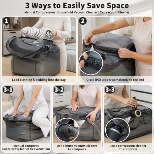 ONTYZZ 2 Pack Home Vacuum Bags Space Saver Compression Domestic Vacuum Sealer Bags for Clothes, Comforters, Blankets, Bedding - Image 5